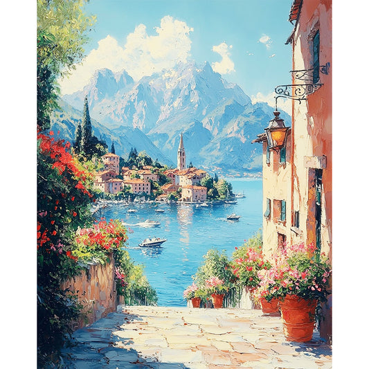 Bergdorf-am-See - Malen nach Zahlen