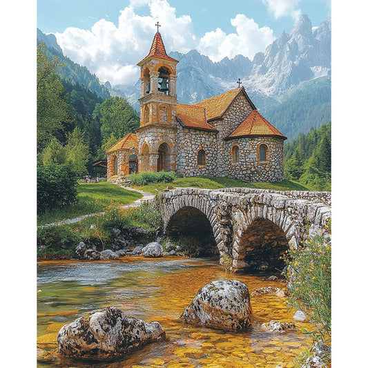 Bergfried - Idylle - Malen nach Zahlen