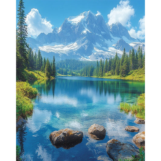 Bergspiegel - Zauber - Malen nach Zahlen