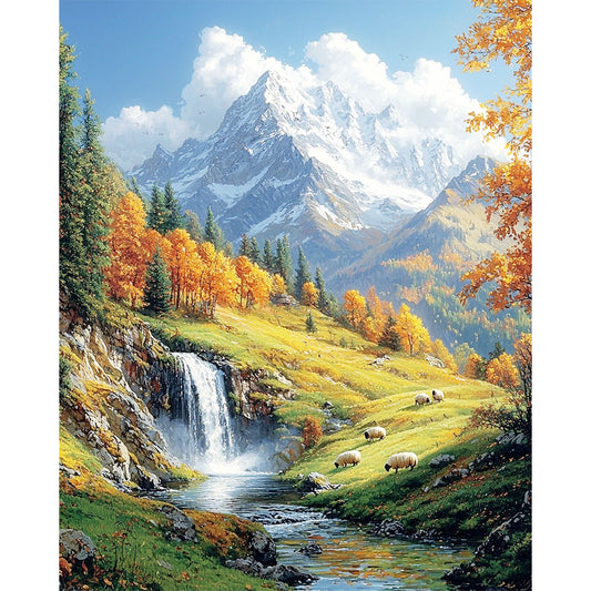 Bergwasser-der-Stille - Malen nach Zahlen