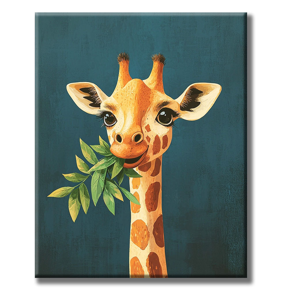 Blattgiraffe- Malen nach Zahlen