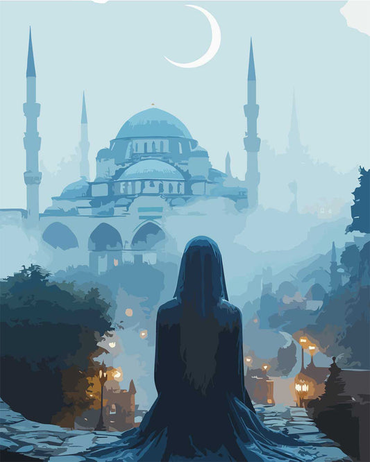 Blick unter dem Neumond - Malen nach Zahlen