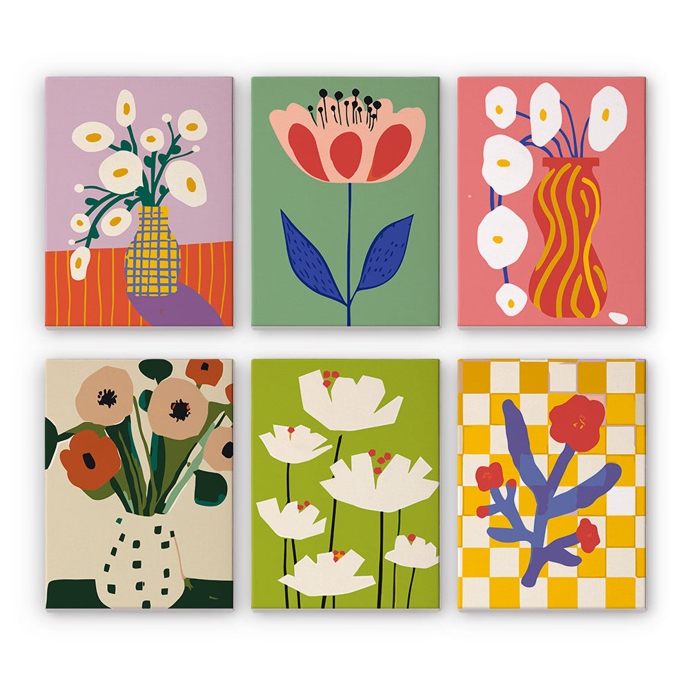 Blühende Farben der Blumen-Malen-nach-Zahlen