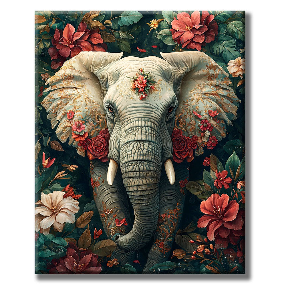 Blumen - Elefant- Malen nach Zahlen