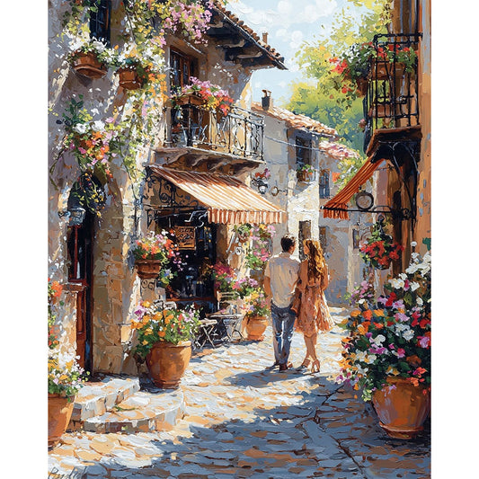 Blumengasse - Malen nach Zahlen