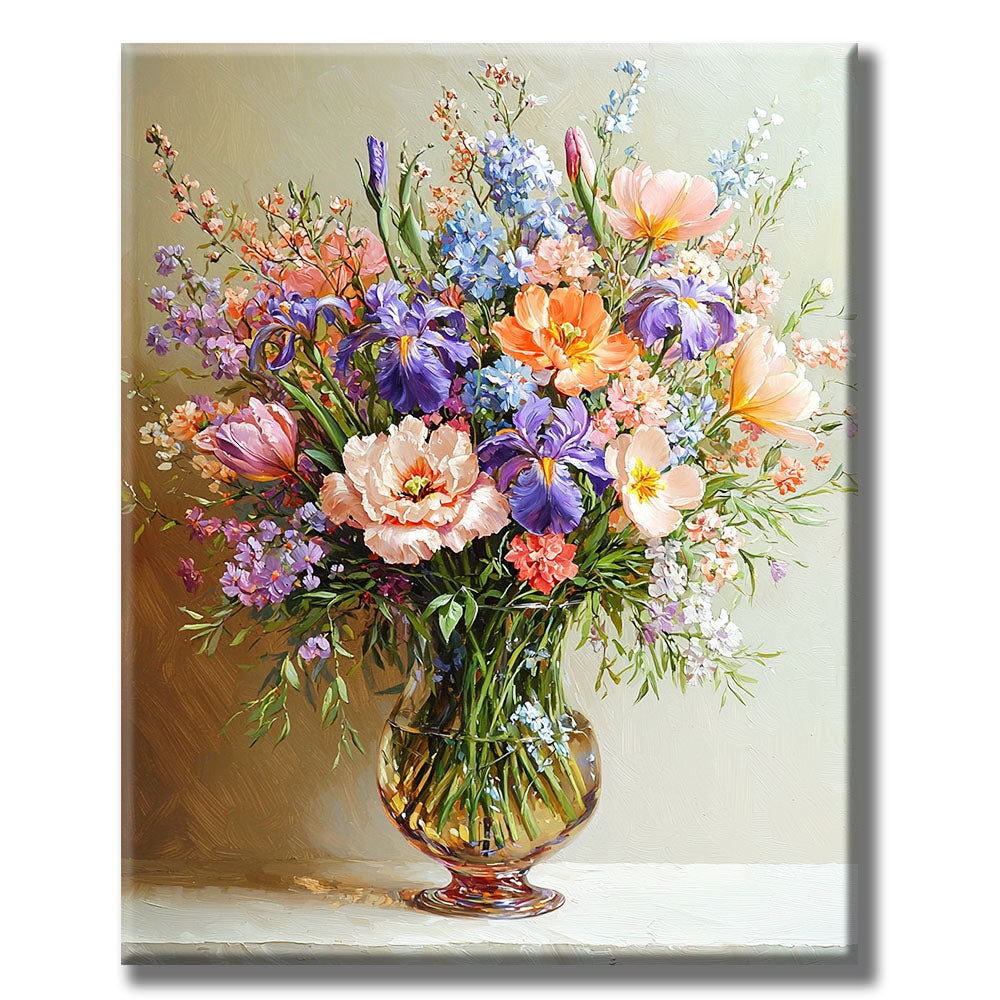 Blumen im Kristall- Malen nach Zahlen