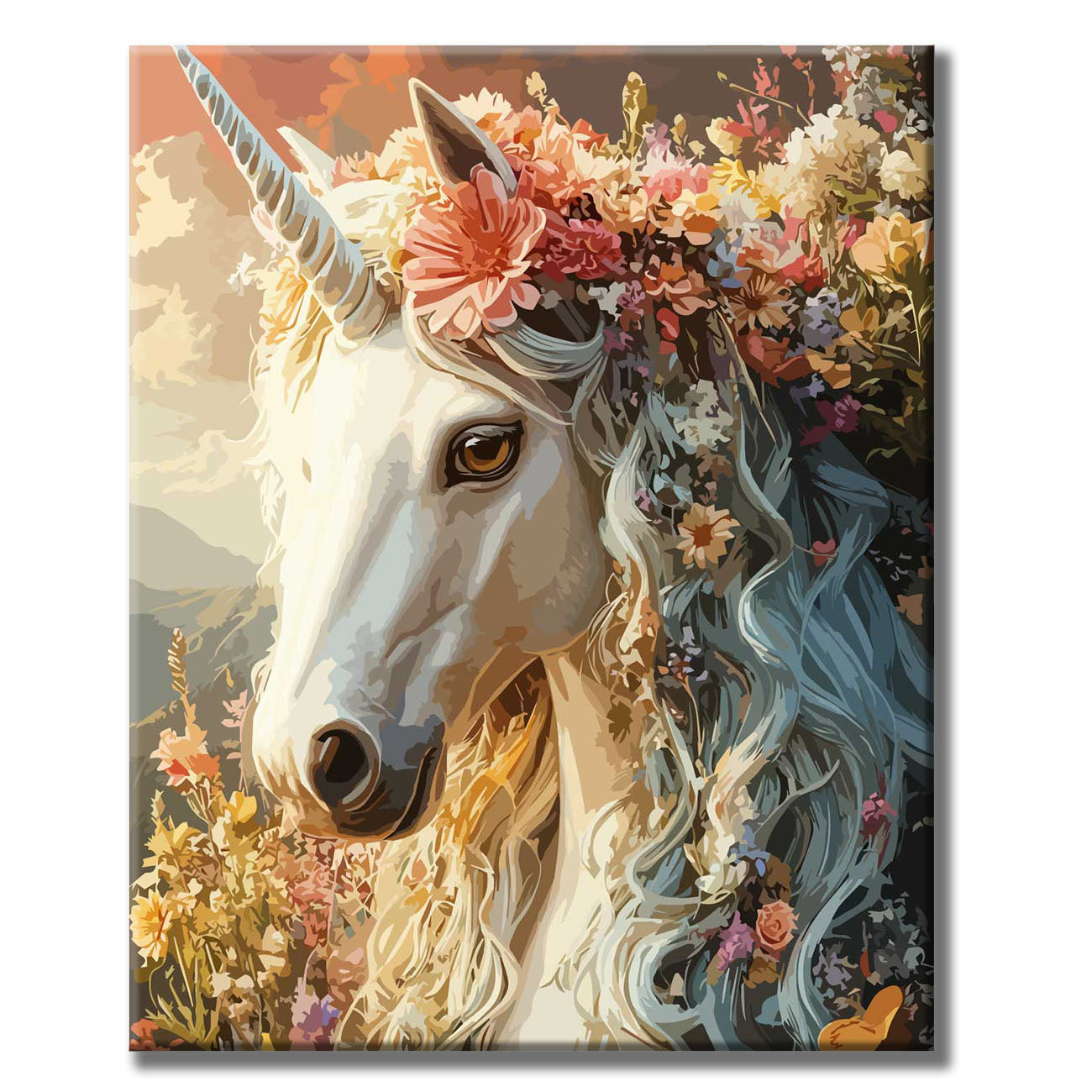 Blumenkrone des Einhorns - Malen nach Zahlen