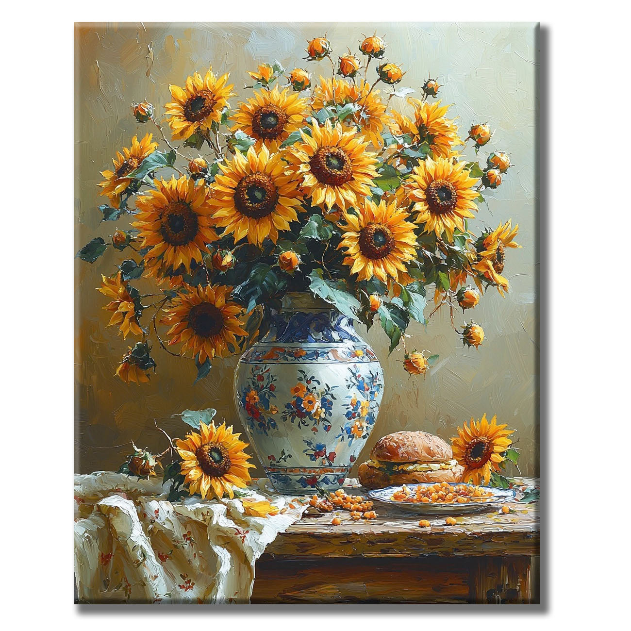 Bunter Krug mit Sonnenblumen - Malen nach Zahlen