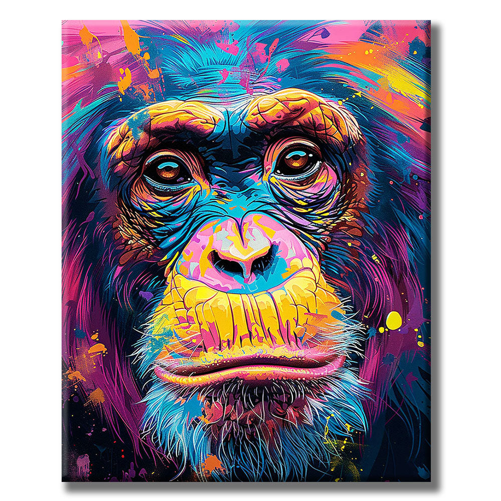 Color - Splashed Ape Face- Painting by Numbers