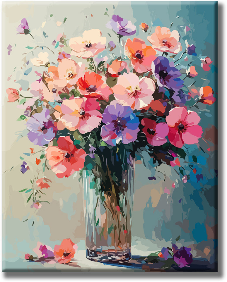 Die-Magie-der-Blumen-in-einer-Vase - Malen nach Zahlen