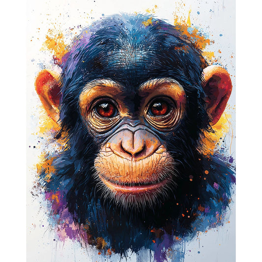 Farben-des-Schimpansen - Malen nach Zahlen