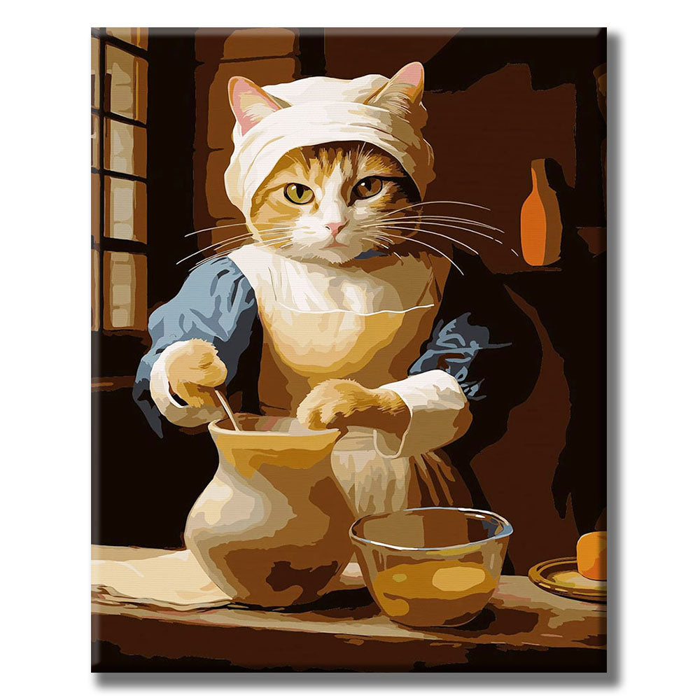 Feline Baker's Delight- Painting by Numbers