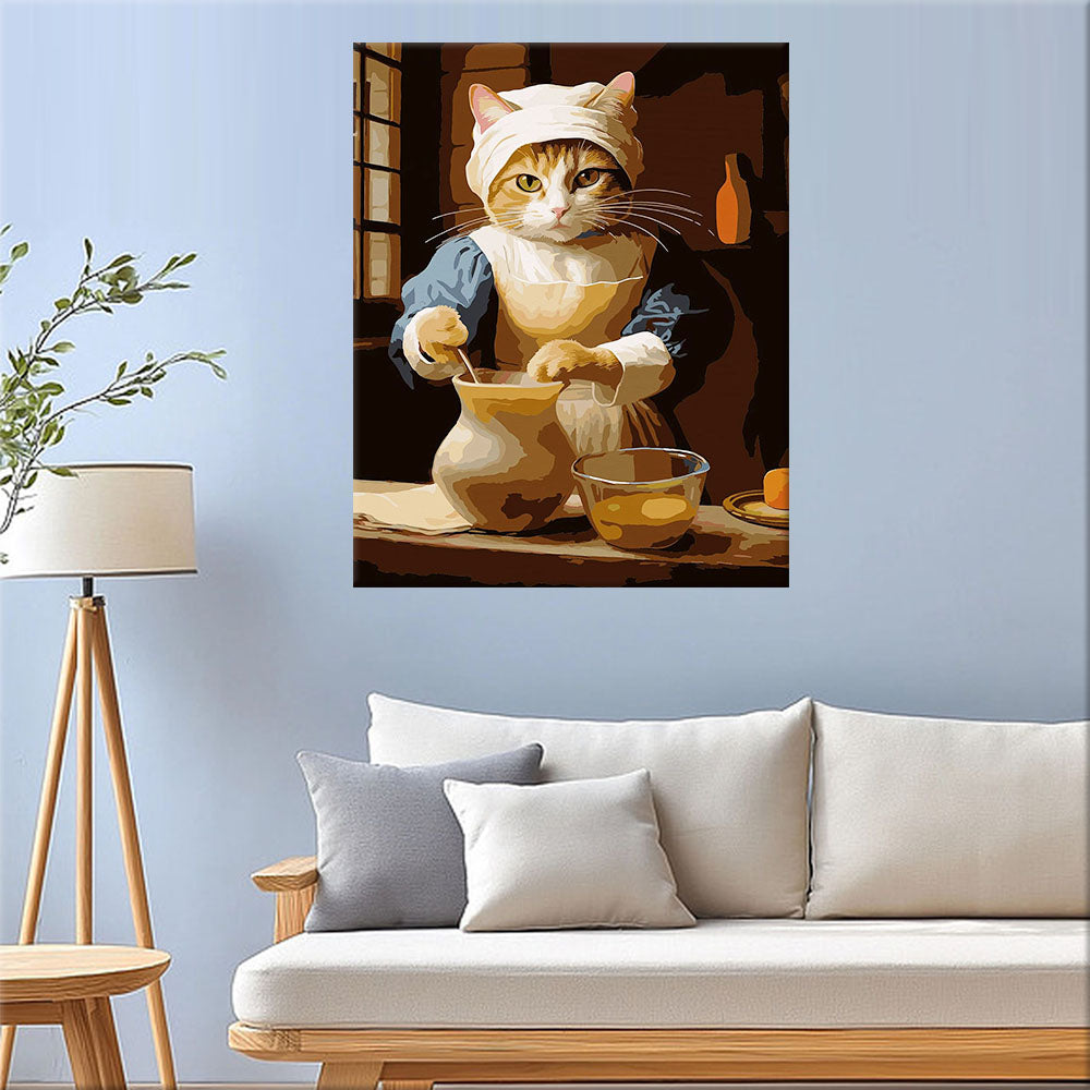 Feline Baker's Delight- Painting by Numbers