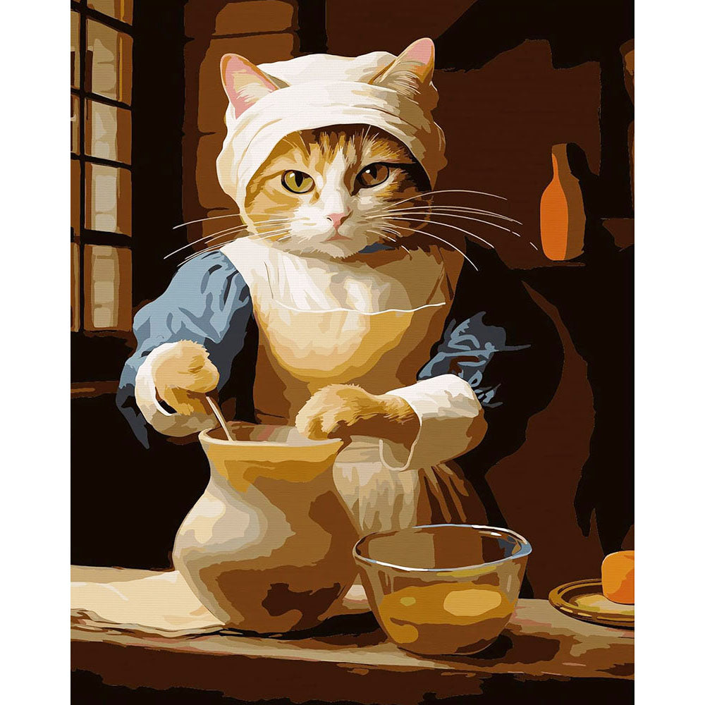 Feline Baker's Delight- Painting by Numbers