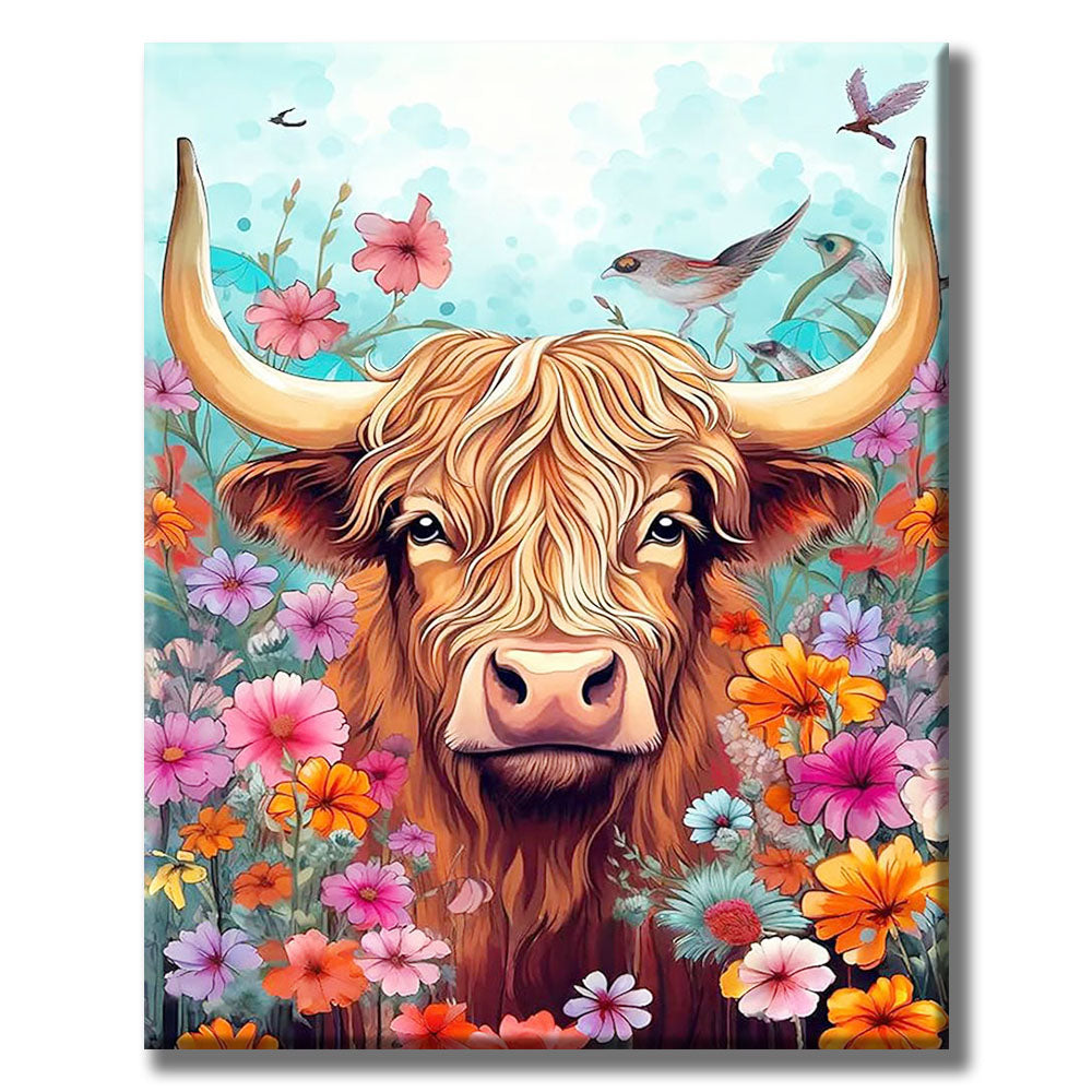 Gentle Highland Cows- Painting by Numbers