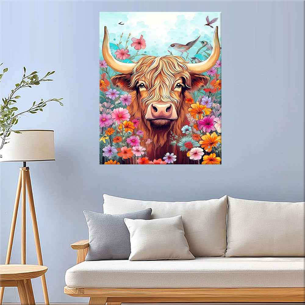 Gentle Highland Cows- Painting by Numbers