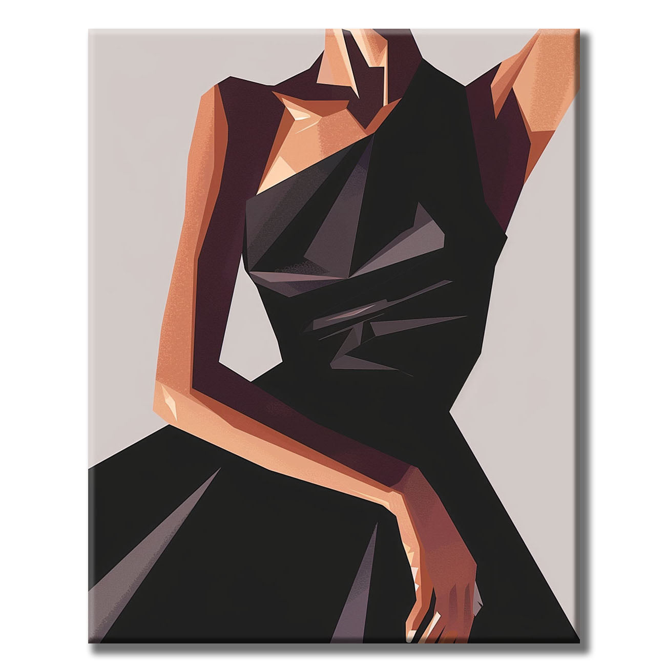 Geometrische Schwarze Eleganz - Malen nach Zahlen