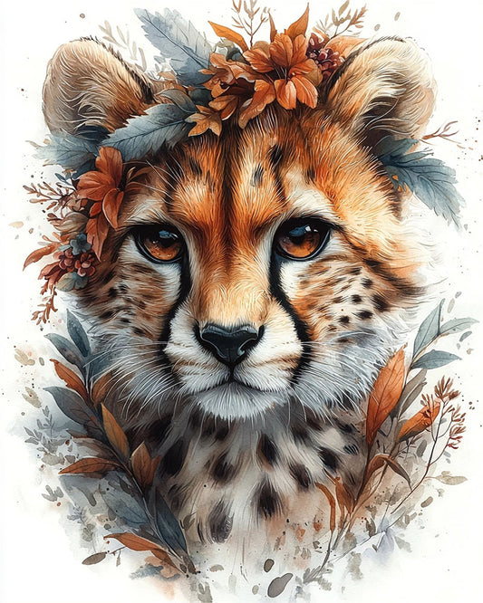 Gepardenkronenschönheit- Malen nach Zahlen