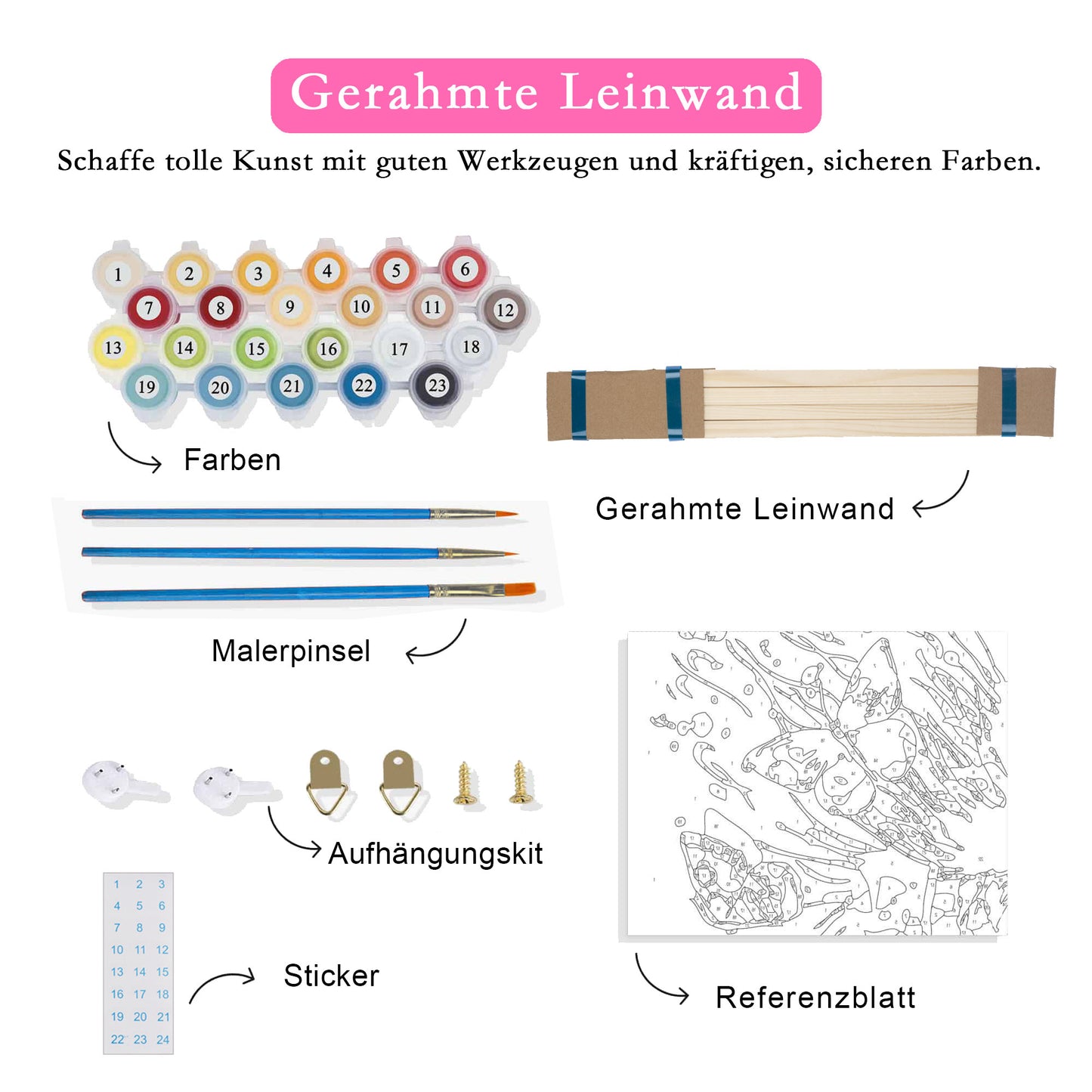 Pastellrosa Magnolienblüten- Malen nach Zahlen