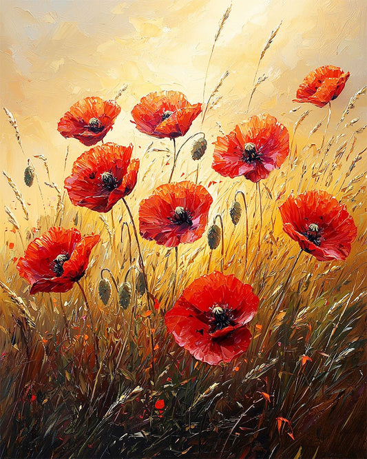 Goldene Mohnfelder- Malen nach Zahlen