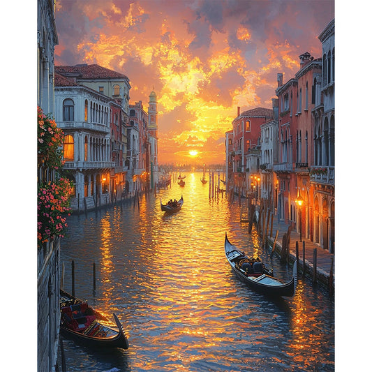 Goldener-Abend - Malen nach Zahlen