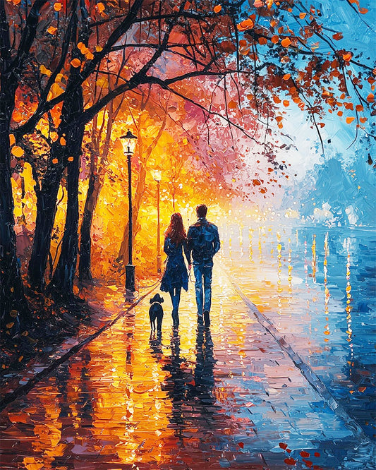 Herbstspaziergang - Malen nach Zahlen