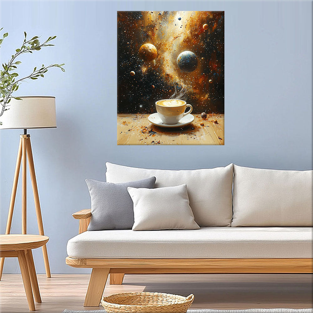 Kaffee - Weltraumtraum- Malen nach Zahlen