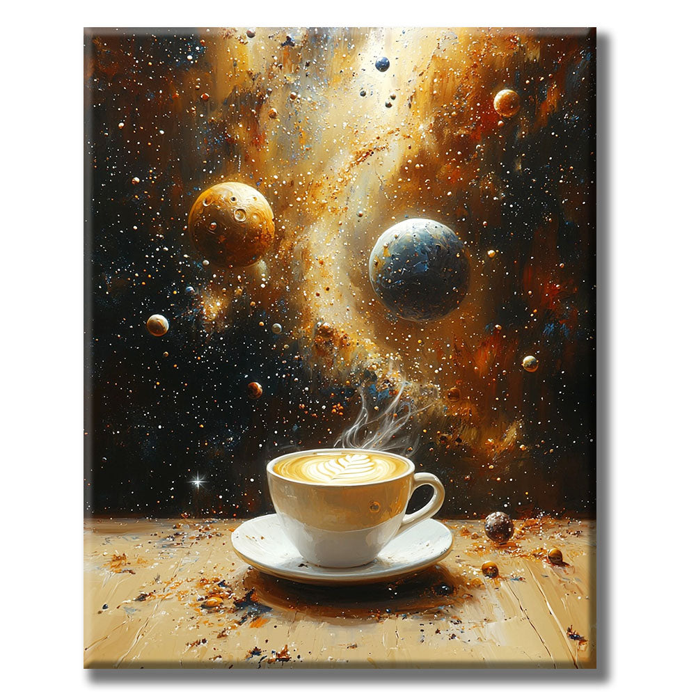 Kaffee - Weltraumtraum- Malen nach Zahlen