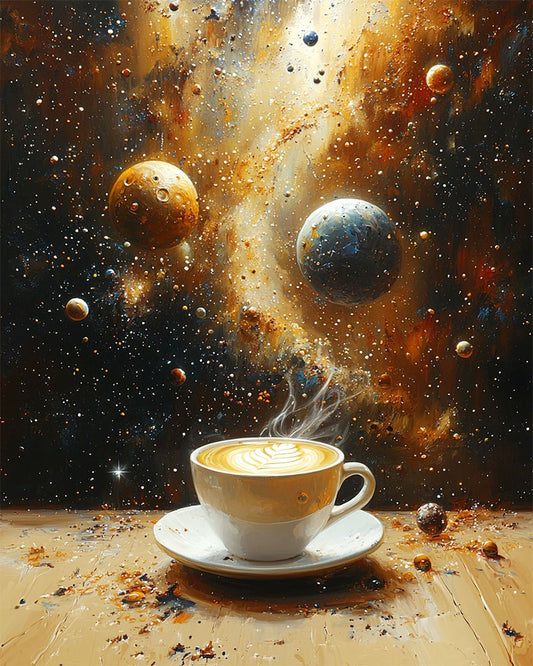 Kaffee - Weltraumtraum- Malen nach Zahlen