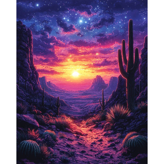 Kaktussonne - Malen nach Zahlen