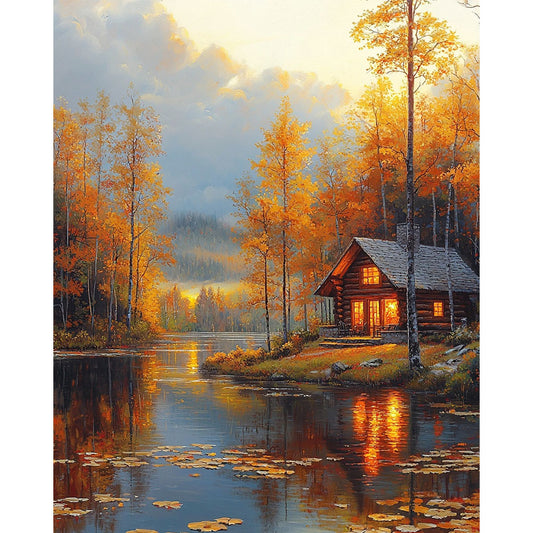 Lichterwald-am-Wasser - Ornamente - Malen nach Zahlen