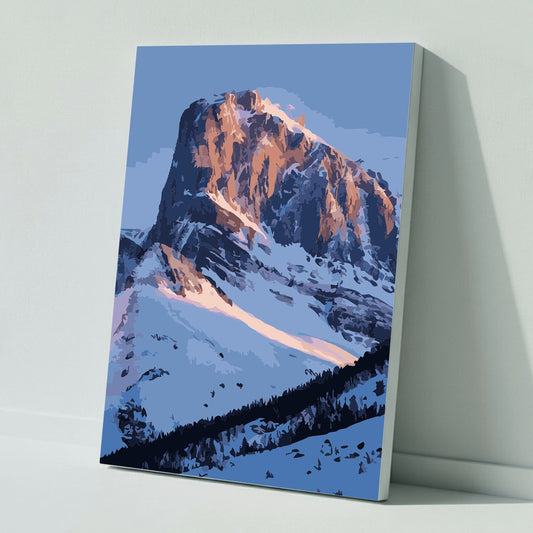 Majestätischer Berg im Morgenlicht - Malen nach Zahlen