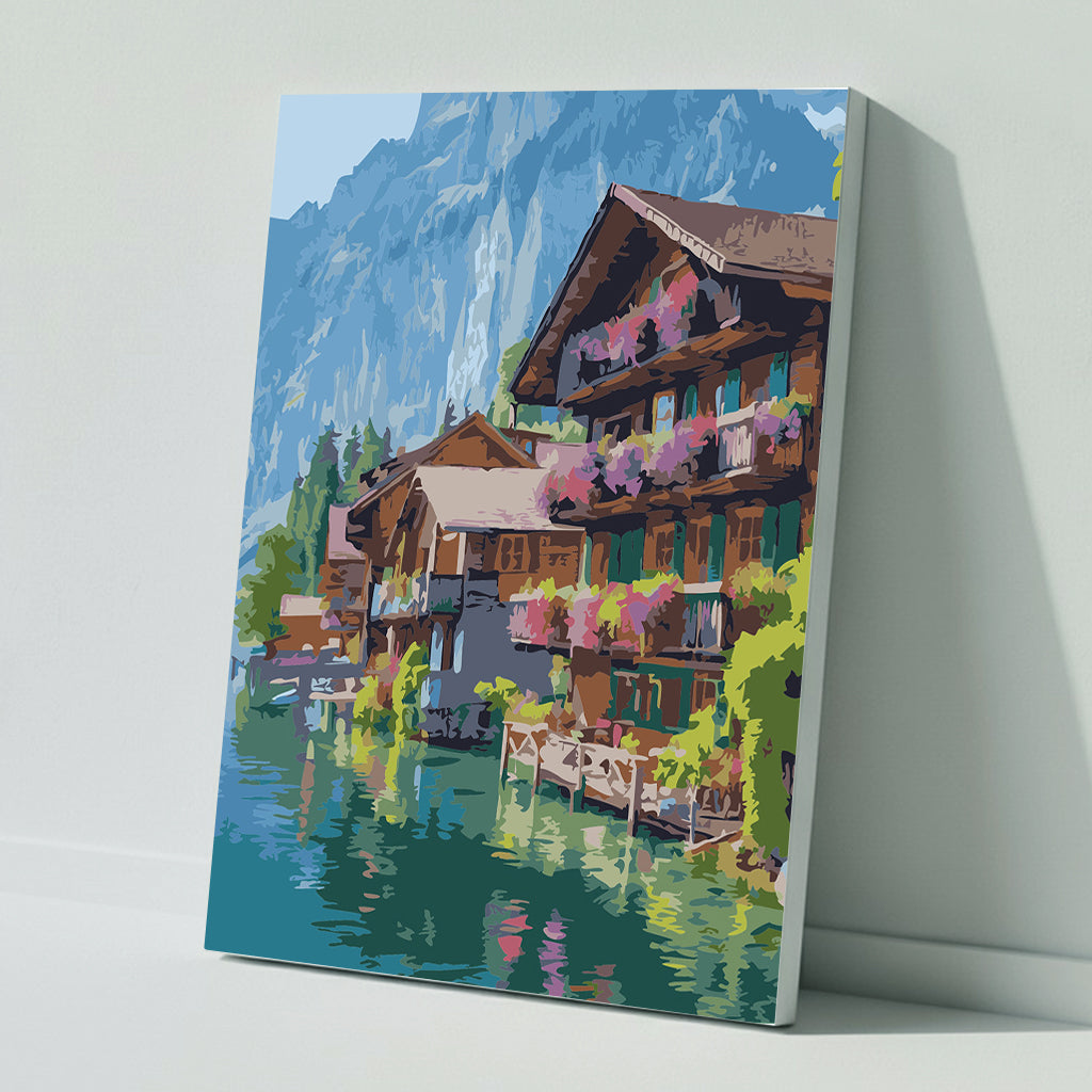 Malen nach Zahlen: Blumenpracht am Alpensee