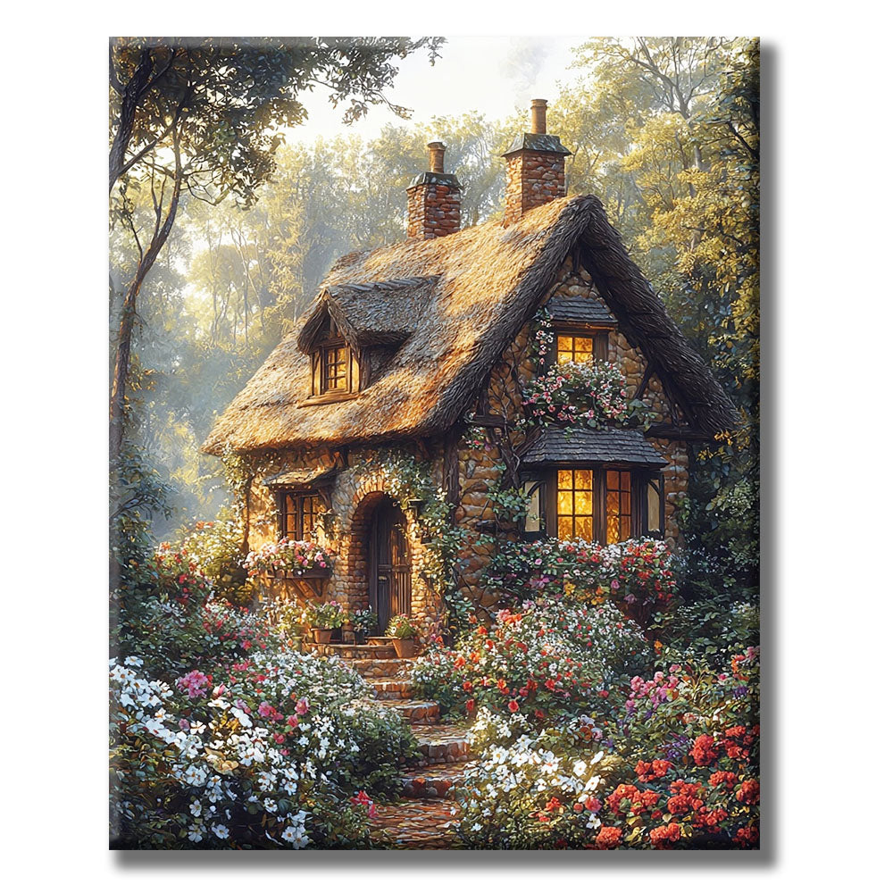 Märchenhaus-im-Wald - Ornamente - Malen nach Zahlen