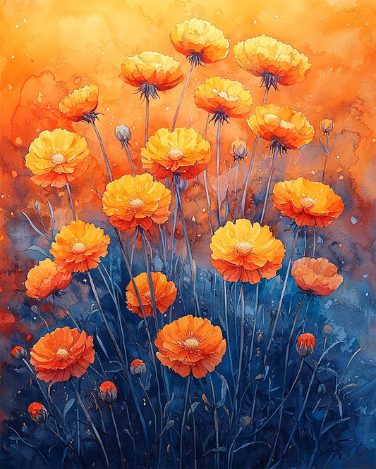 Orangentraum- Malen nach Zahlen