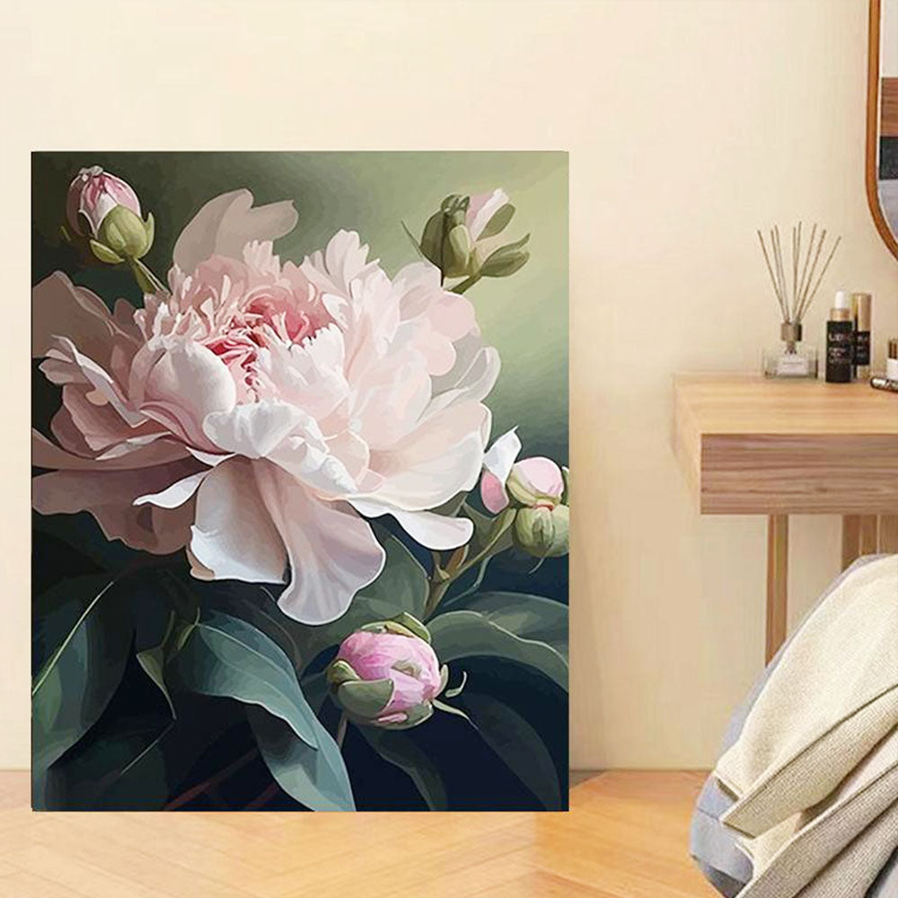 Pink Peony Bloom- Painting by Numbers