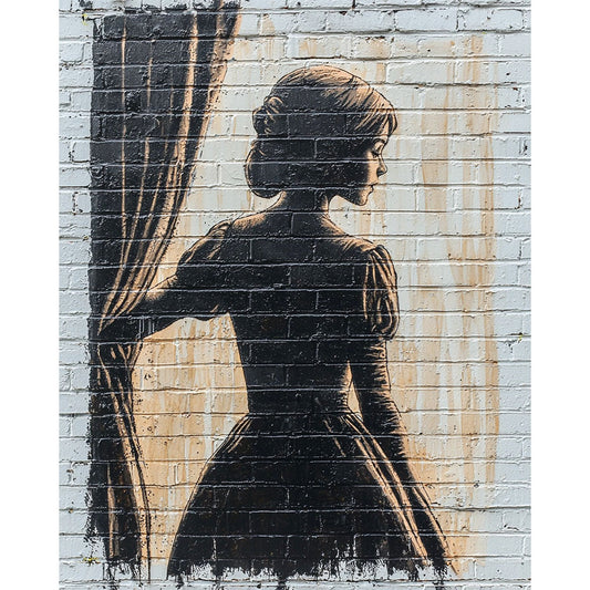 Porträt-auf-der-Ziegelwand - Malen nach Zahlen