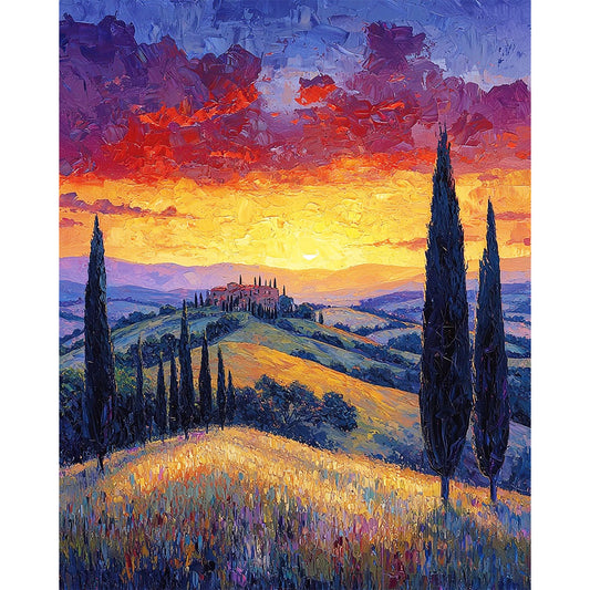 Romantische Abendstimmung- Malen nach Zahlen