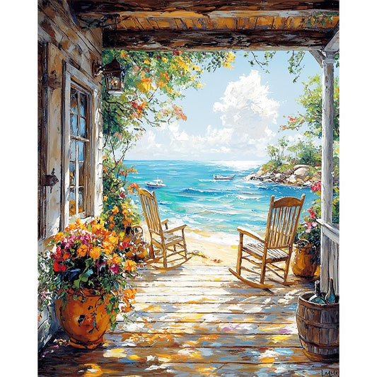 Romantisches-Meerblick- Malen nach Zahlen