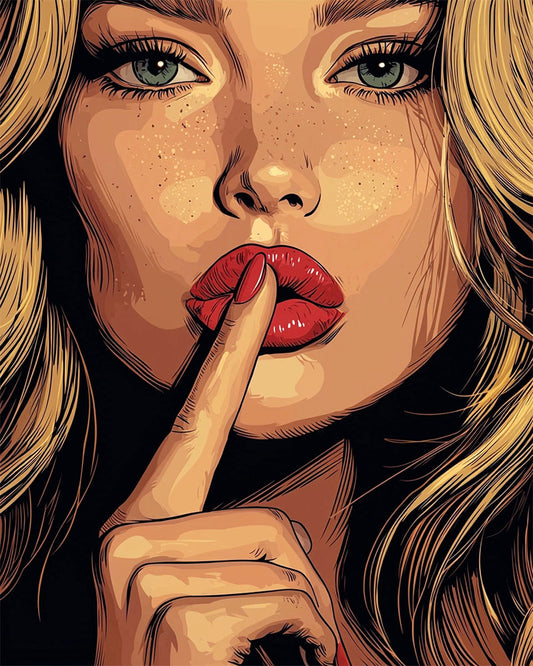 Rotes Lippen - Geheimnis- Malen nach Zahlen