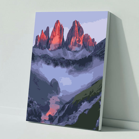 Sanfte Hügel der Dämmerung - Malen nach Zahlen