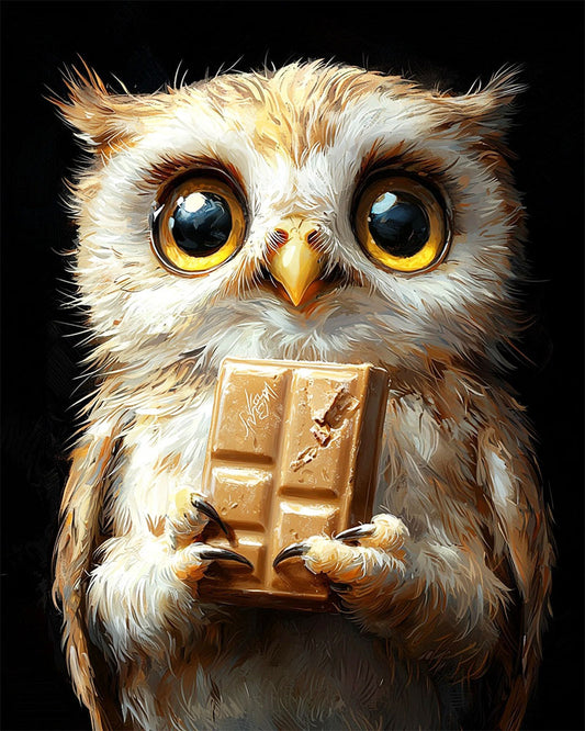 Schokoladen - Eule- Malen nach Zahlen