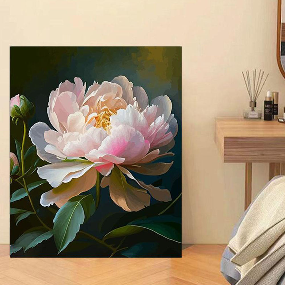 Soft - colored Peony- Painting by Numbers
