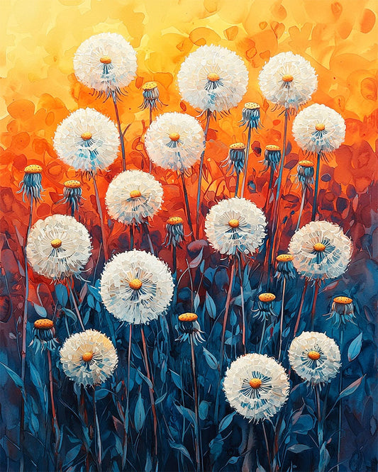 Sonnenpusteblumen- Malen nach Zahlen