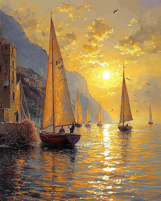 Sonnensegelmeer- Malen nach Zahlen