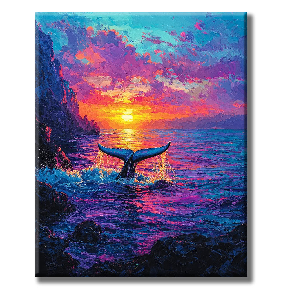 Sonnenuntergangsflosse - Malen nach Zahlen
