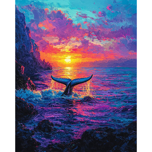 Sonnenuntergangsflosse - Malen nach Zahlen