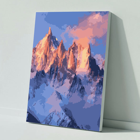 Sonnenverwöhnte Berge - Malen nach Zahlen