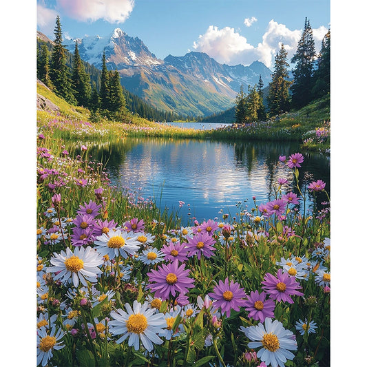 Spiegelblütenmeer - Malen nach Zahlen