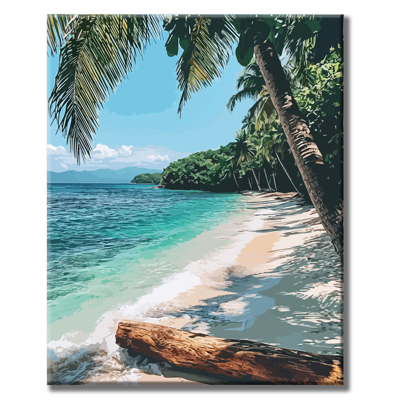 Strand mit Palmen - Malen nach Zahlen